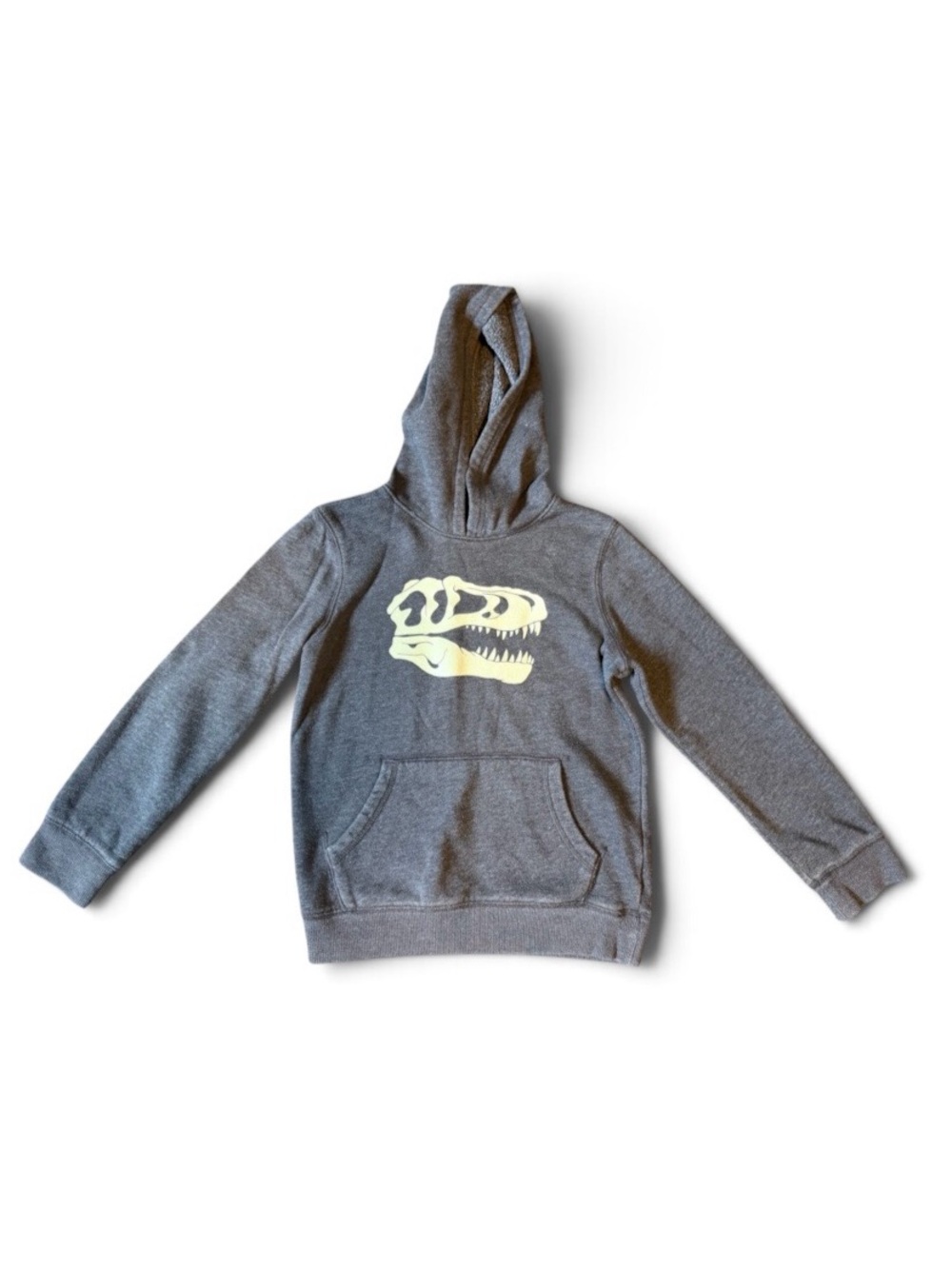 Hoodie with Dino Skull Graphic
